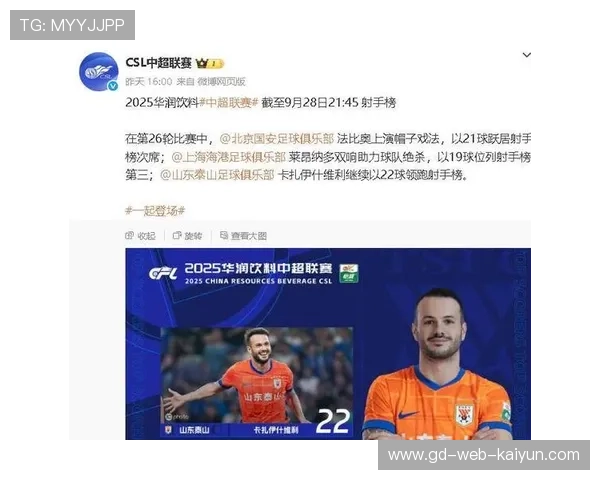 中超外援主导射手榜，本土球员进球占比待提升